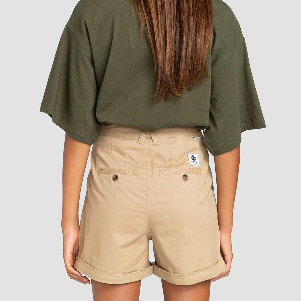 Element Olsen B High Waist Shorts Desert Khaki - Womens - Image 2