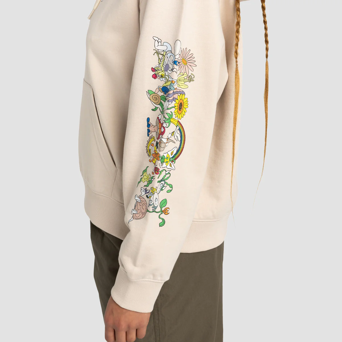 Element Party Flower Pullover Hoodie Oat Milk - Womens - Image 3