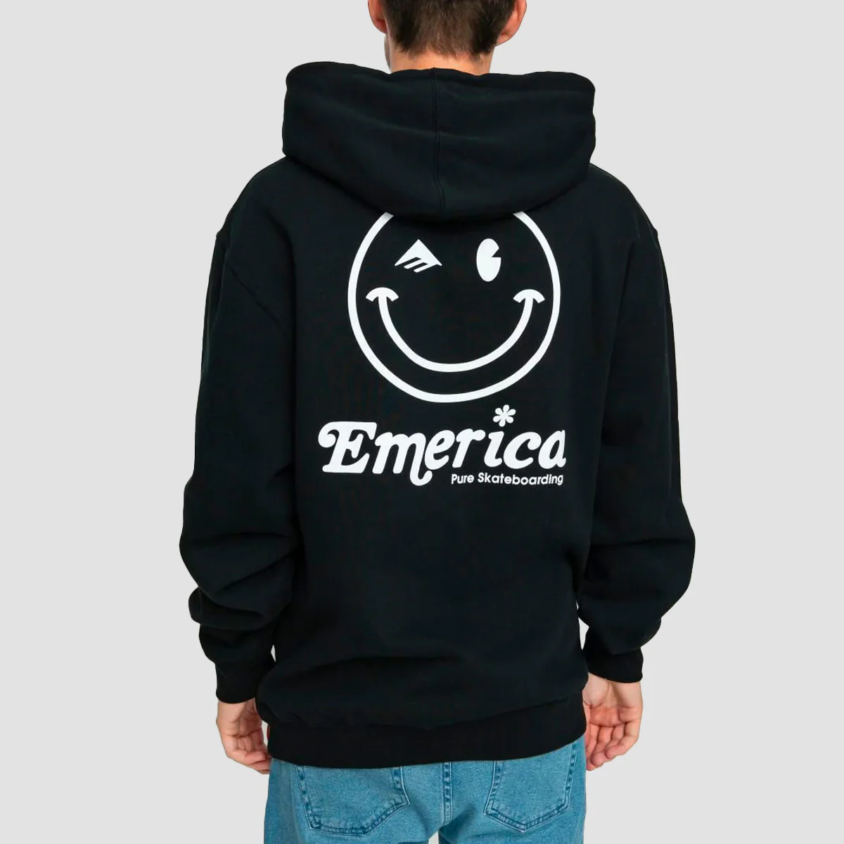 Emerica Happy Face Pullover Hoodie Black - Image 2