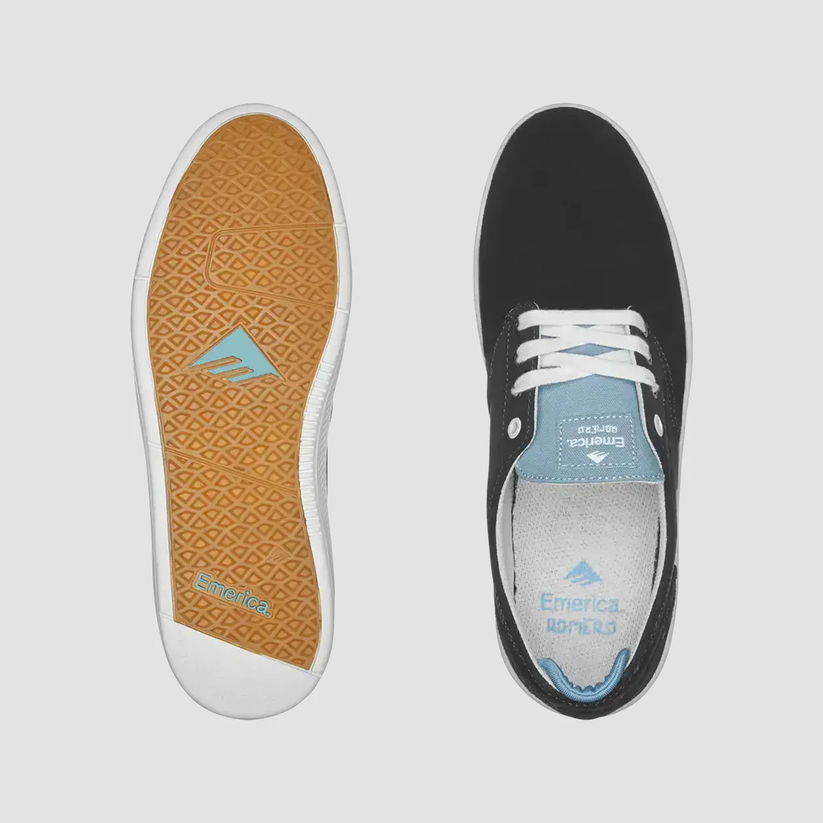 Emerica Romero Laced Shoes - Black/Light Blue - Image 2