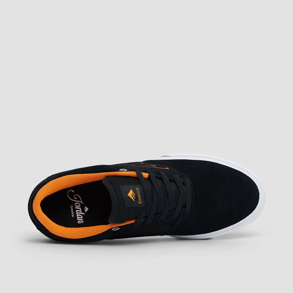 Emerica The Low Vulc Shoes - Black/White/Orange - Image 4