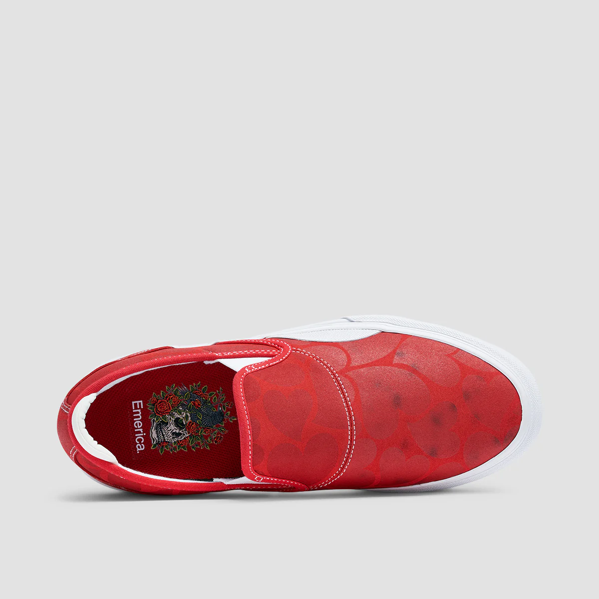 Emerica Wino G6 Slip On Shoes Red/White - Image 4
