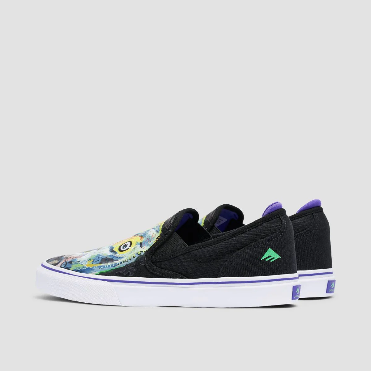 Emerica Wino G6 X Dinosaur Jr. Slip On Shoes Black/Purple - Image 3