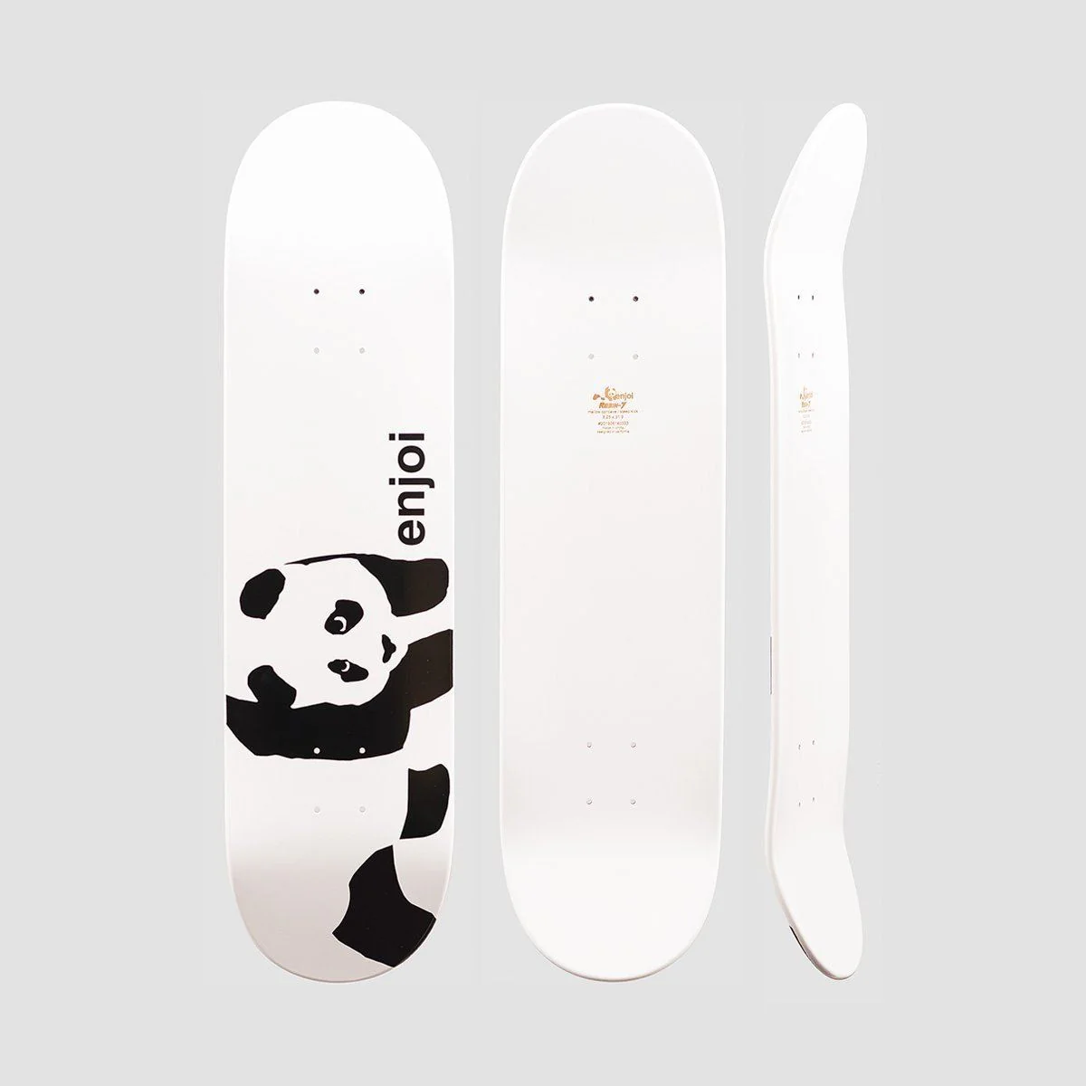 Enjoi Whitey Panda Logo Wide R7 Skateboard Deck White - 8.5" - Image 2