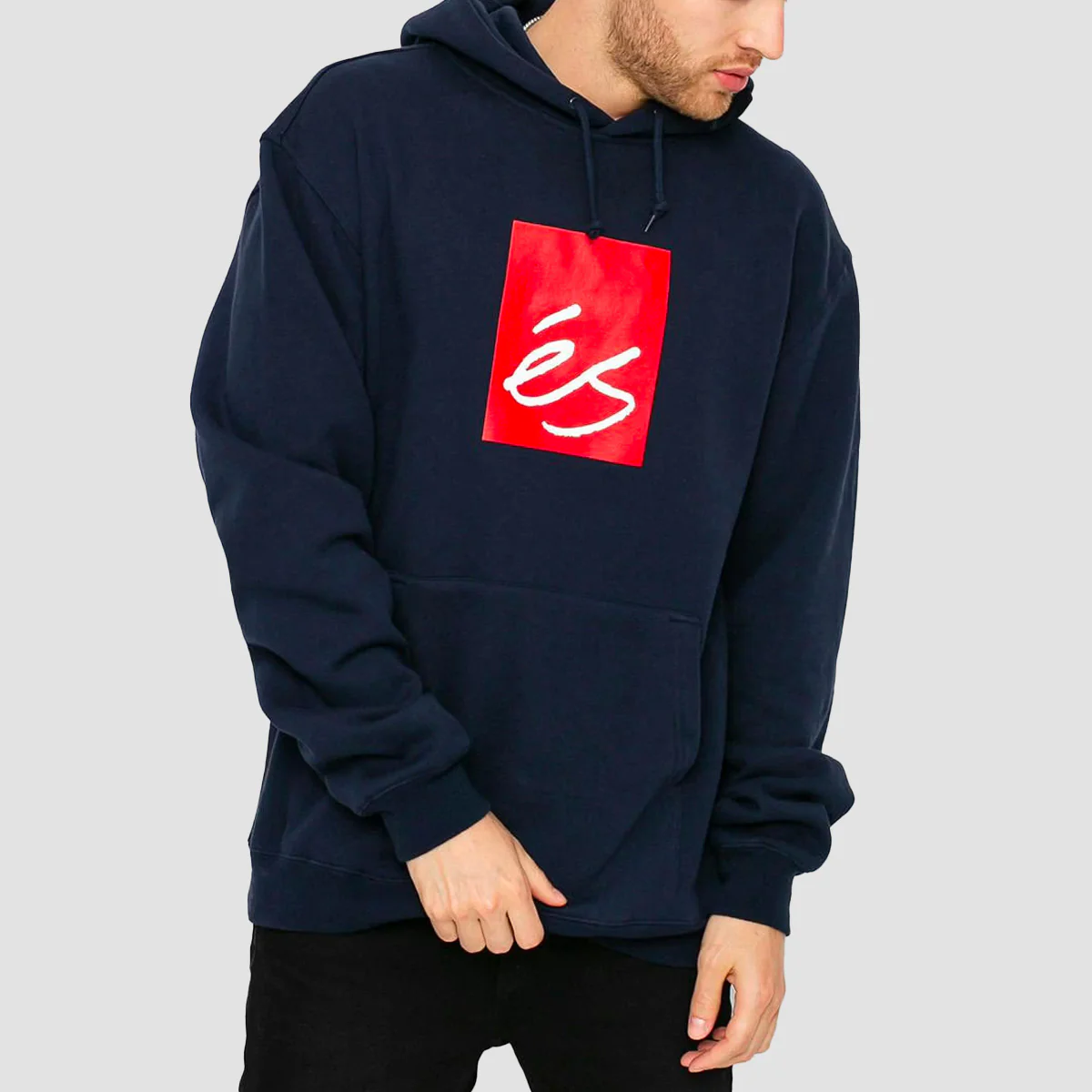 eS Main Block Pullover Hoodie Navy - Image 2