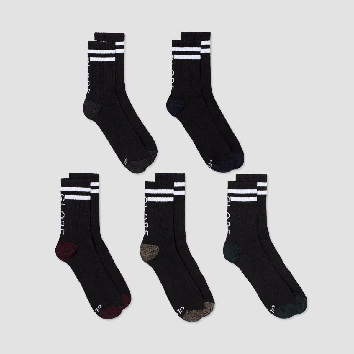 Globe Carter Crew Socks 5 Pack Assorted
