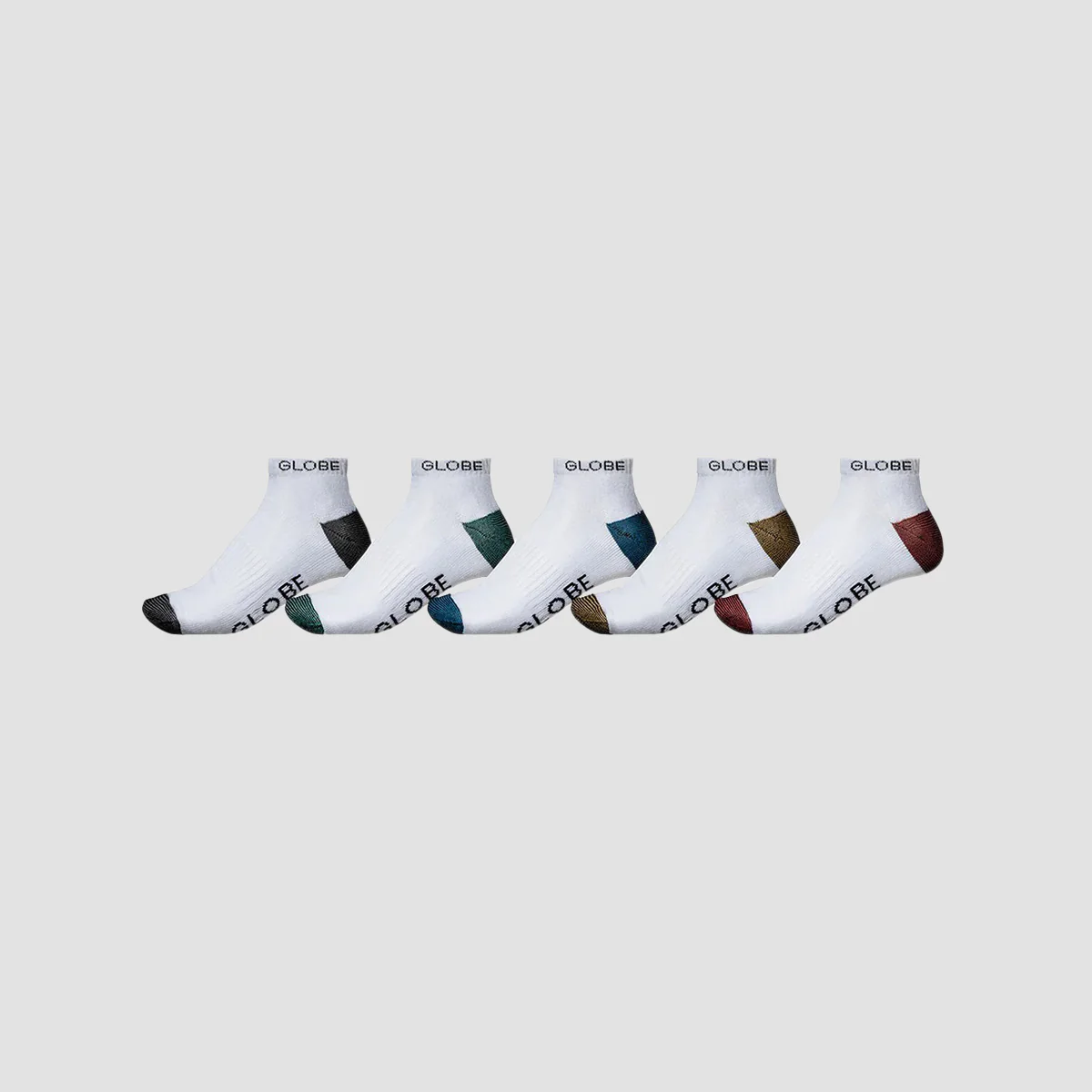 Globe Ingles Ankle Socks 5 Pack White/Assorted