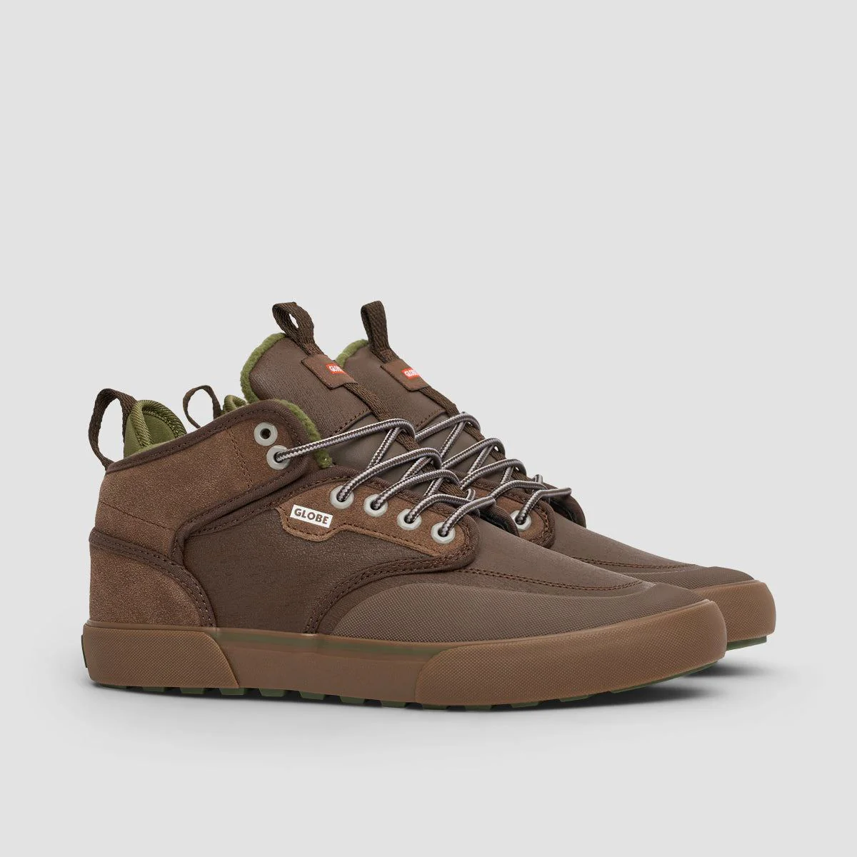 Globe Motley Mid Top Shoes - Chestnut/Olive/Summit - Image 2