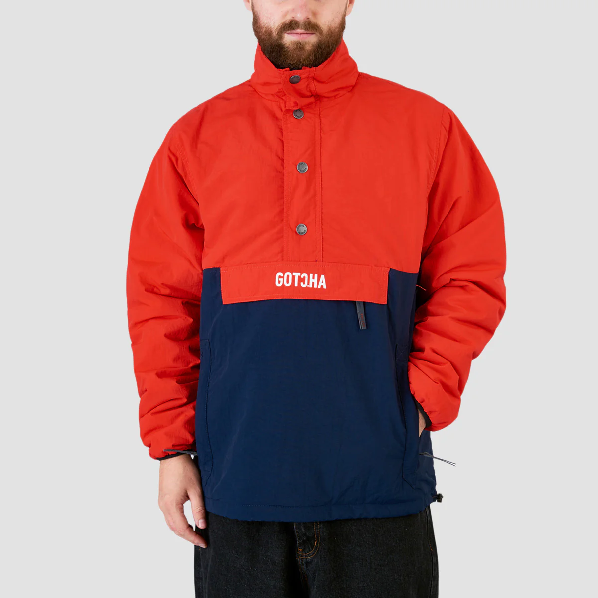 Gotcha Winter 1/4 Zip Jacket Red/Navy - Image 2