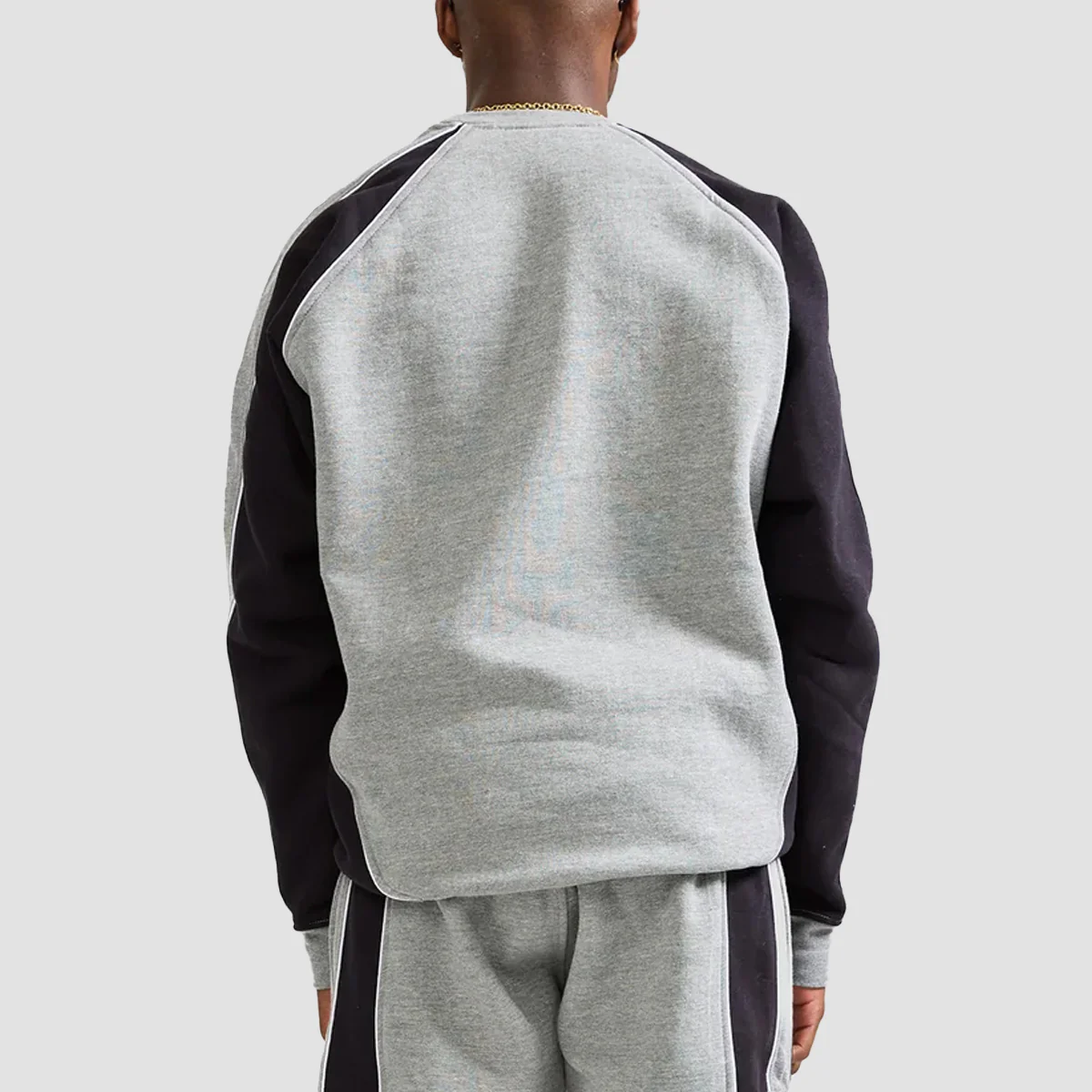 GVNMNT 2 Tone Panelled Sweatshirt Grey/Black - Image 3