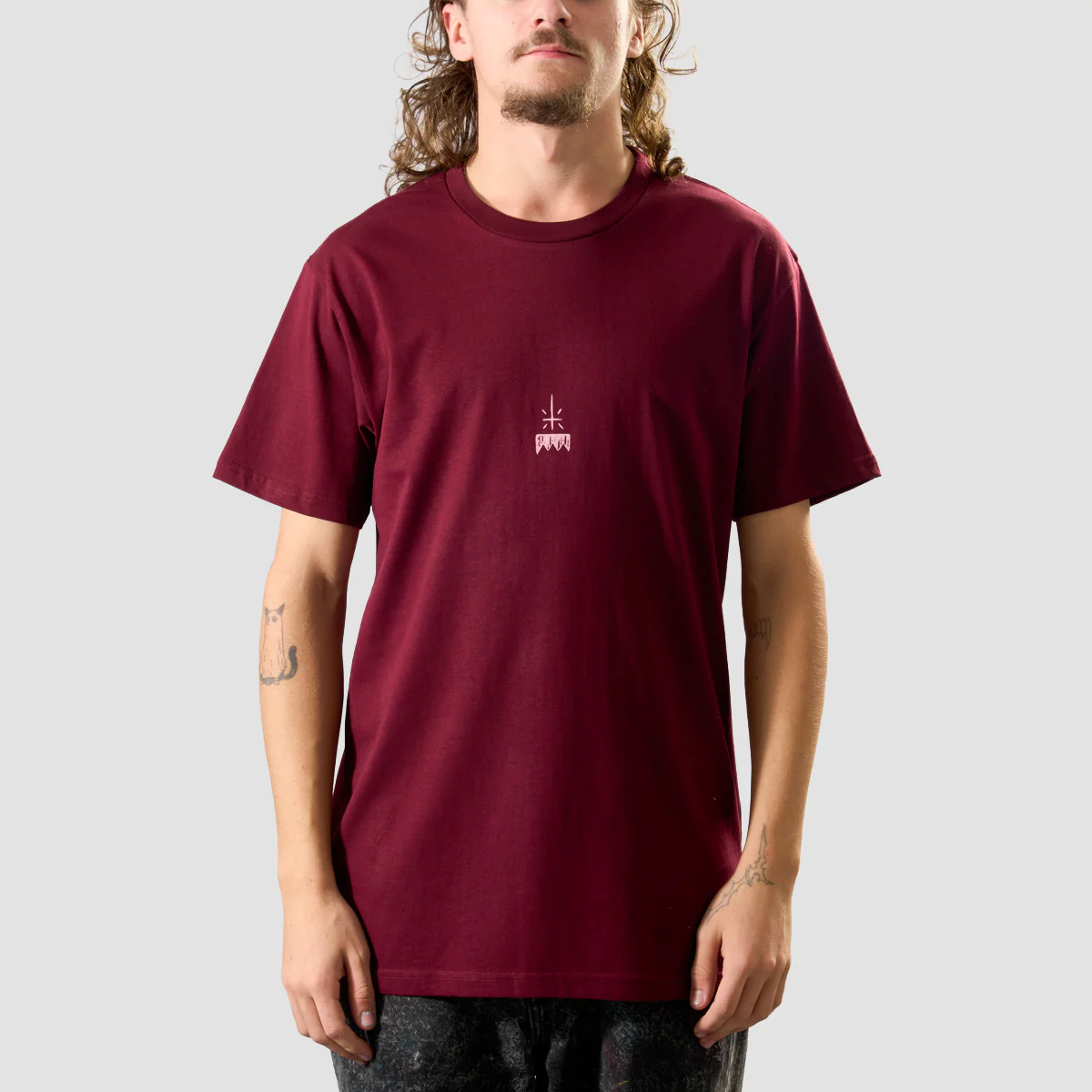 Heathen Bog King T-Shirt Burgundy - Image 2