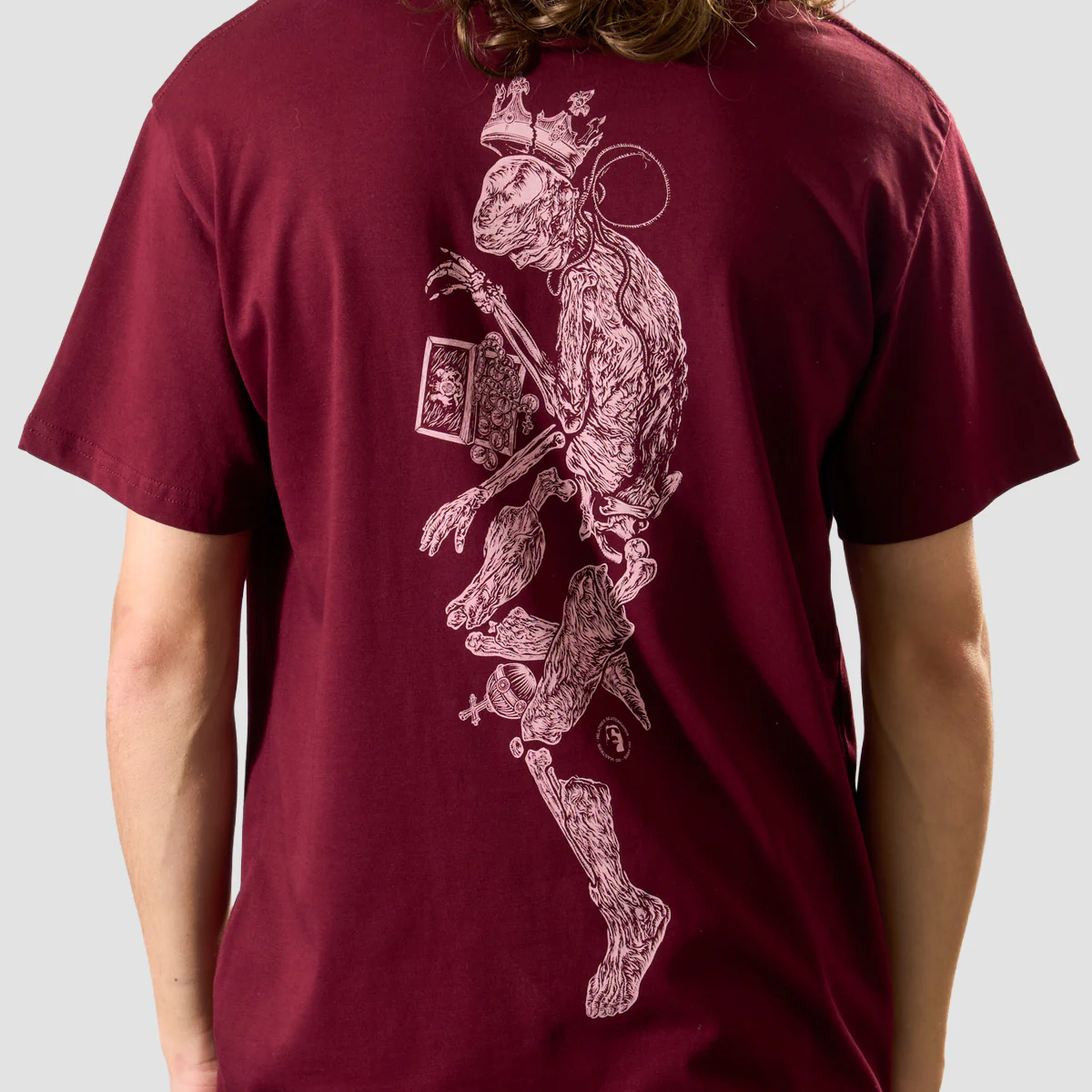 Heathen Bog King T-Shirt Burgundy - Image 3