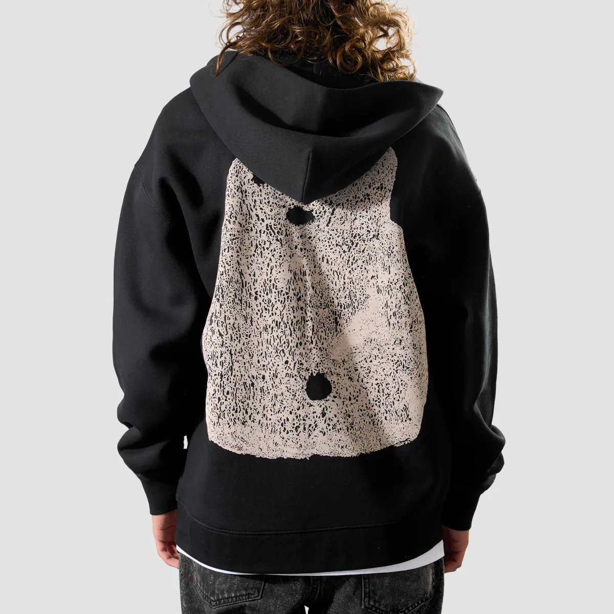Heathen Buddo Relax Fit Zip Hoodie Black - Image 2