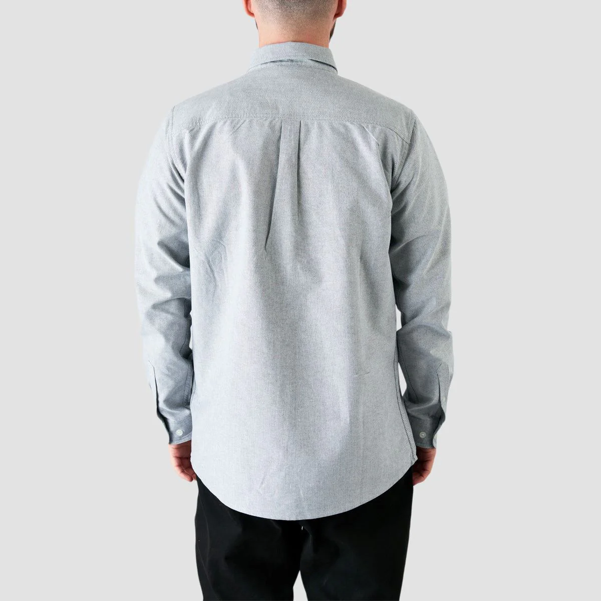 Heathen Canibal Ox-ford Longsleeve Shirt Nothing Grey - Image 4