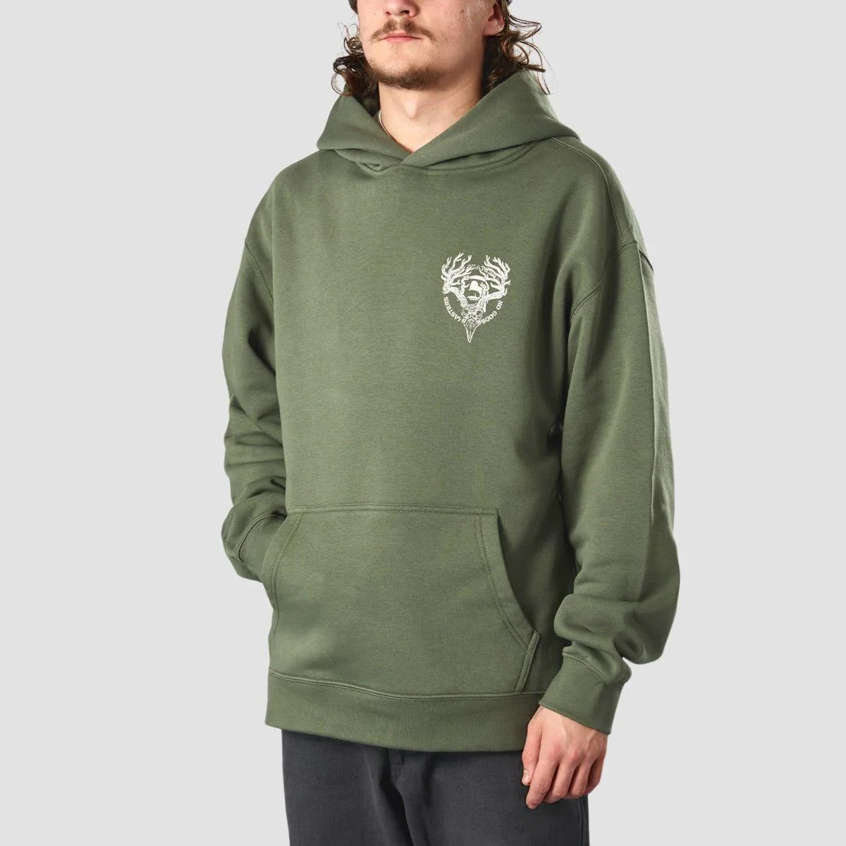 Heathen Ceronnous Mono Relax fit Pullover Hoodie Cypress - Image 2