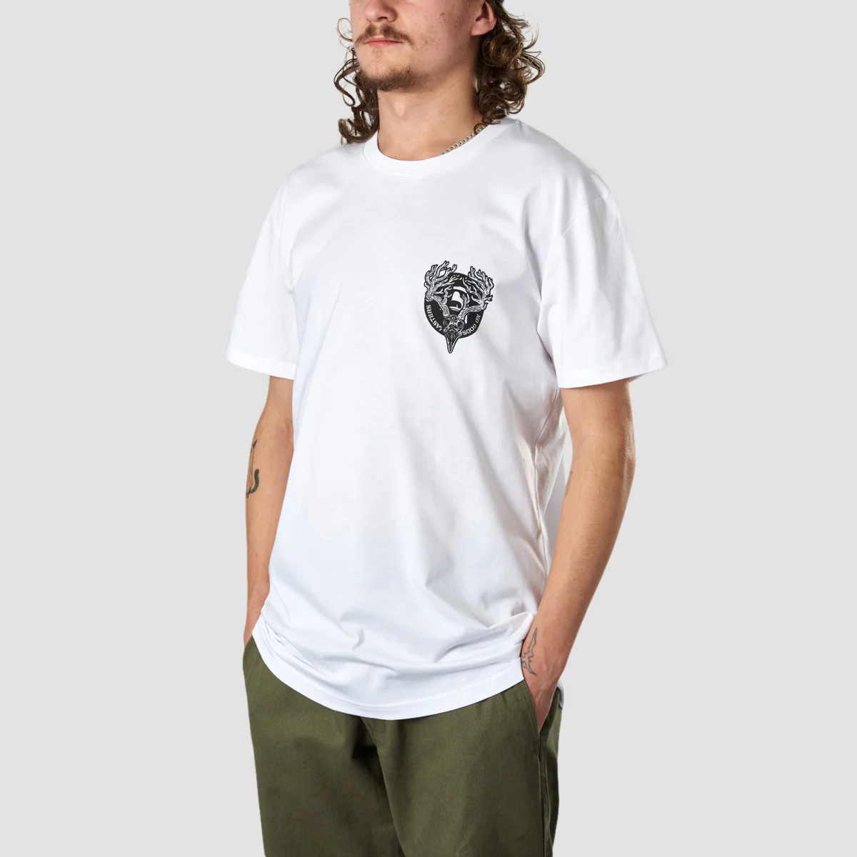 Heathen Ceronnous Mono T-Shirt White - Image 3