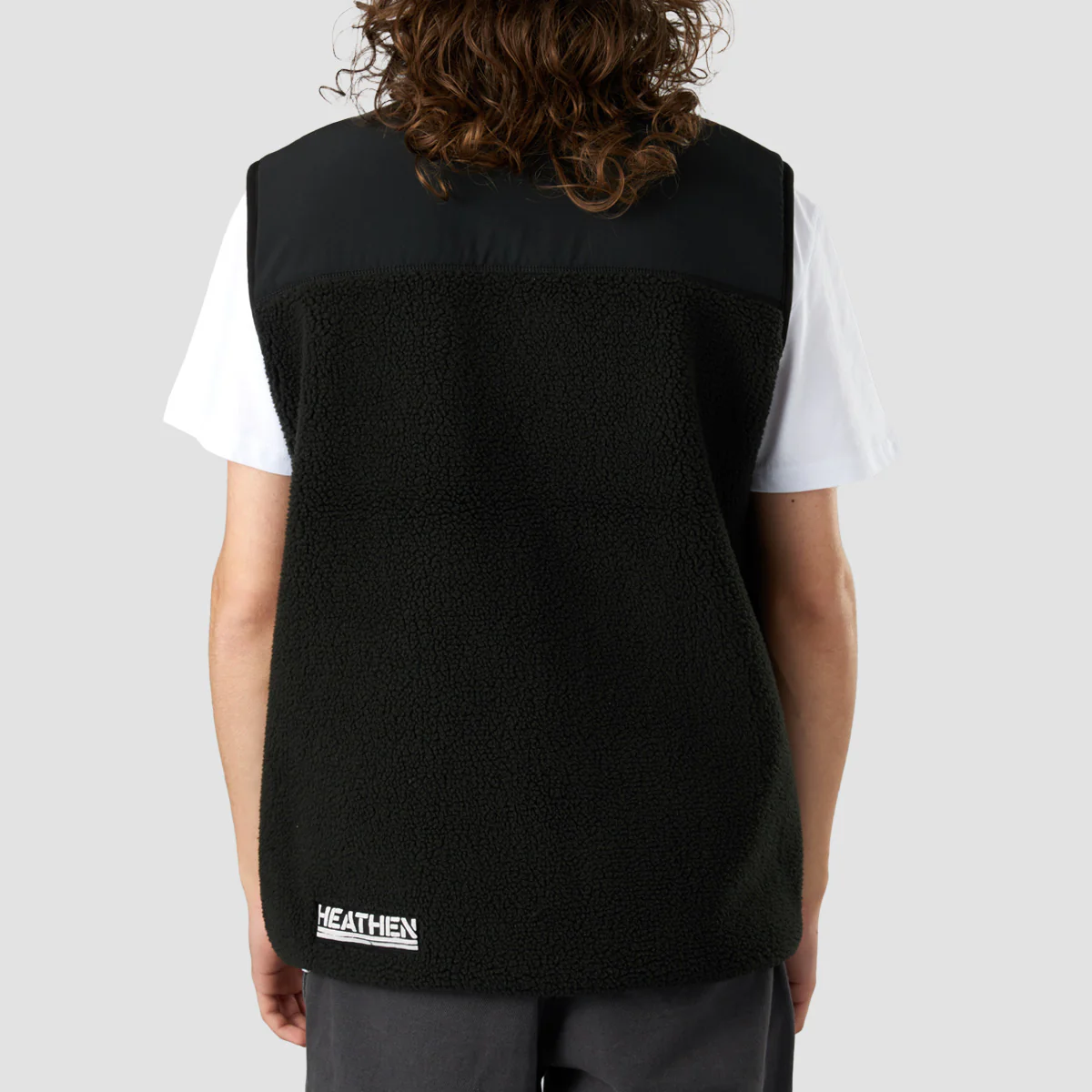 Heathen Coma Fleece Vest Jacket Black - Image 2