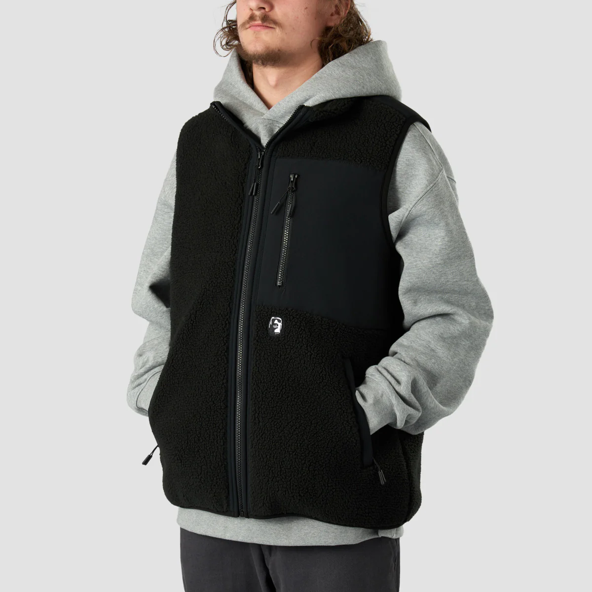 Heathen Coma Fleece Vest Jacket Black - Image 3