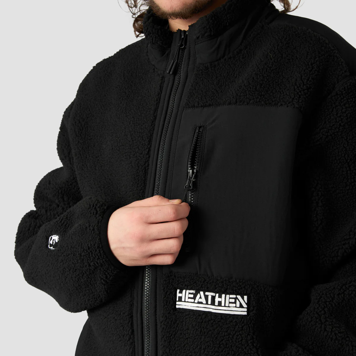 Heathen Hibernate Fleece Jacket Black - Image 2