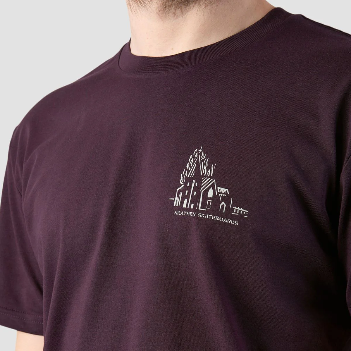 Heathen Lighthouse T-Shirt Plum - Image 3