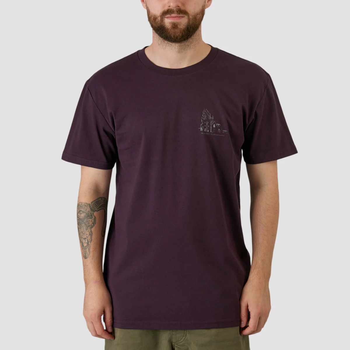 Heathen Lighthouse T-Shirt Plum/Metal - Image 2