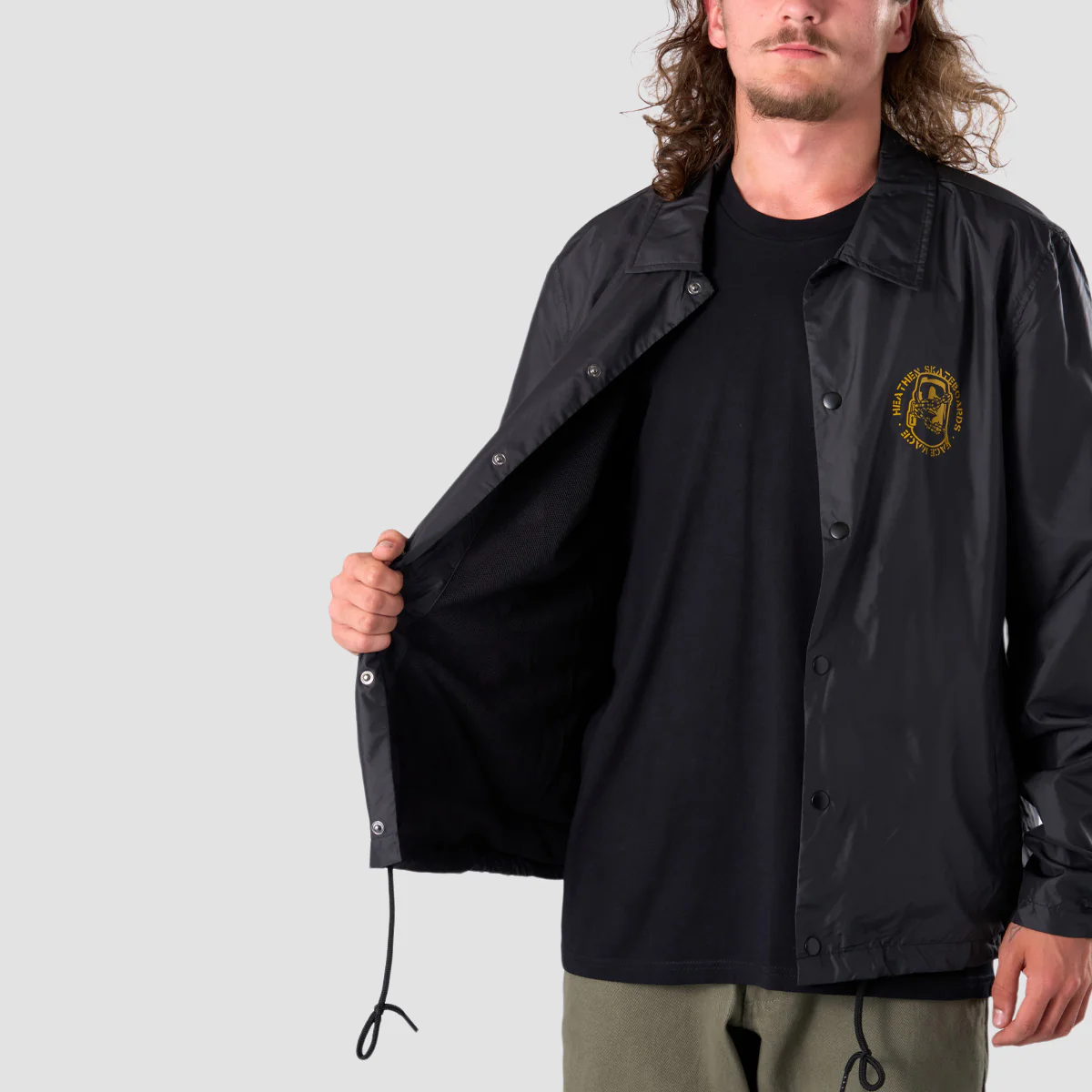 Heathen Mace Face Coach Jacket Black - Image 5