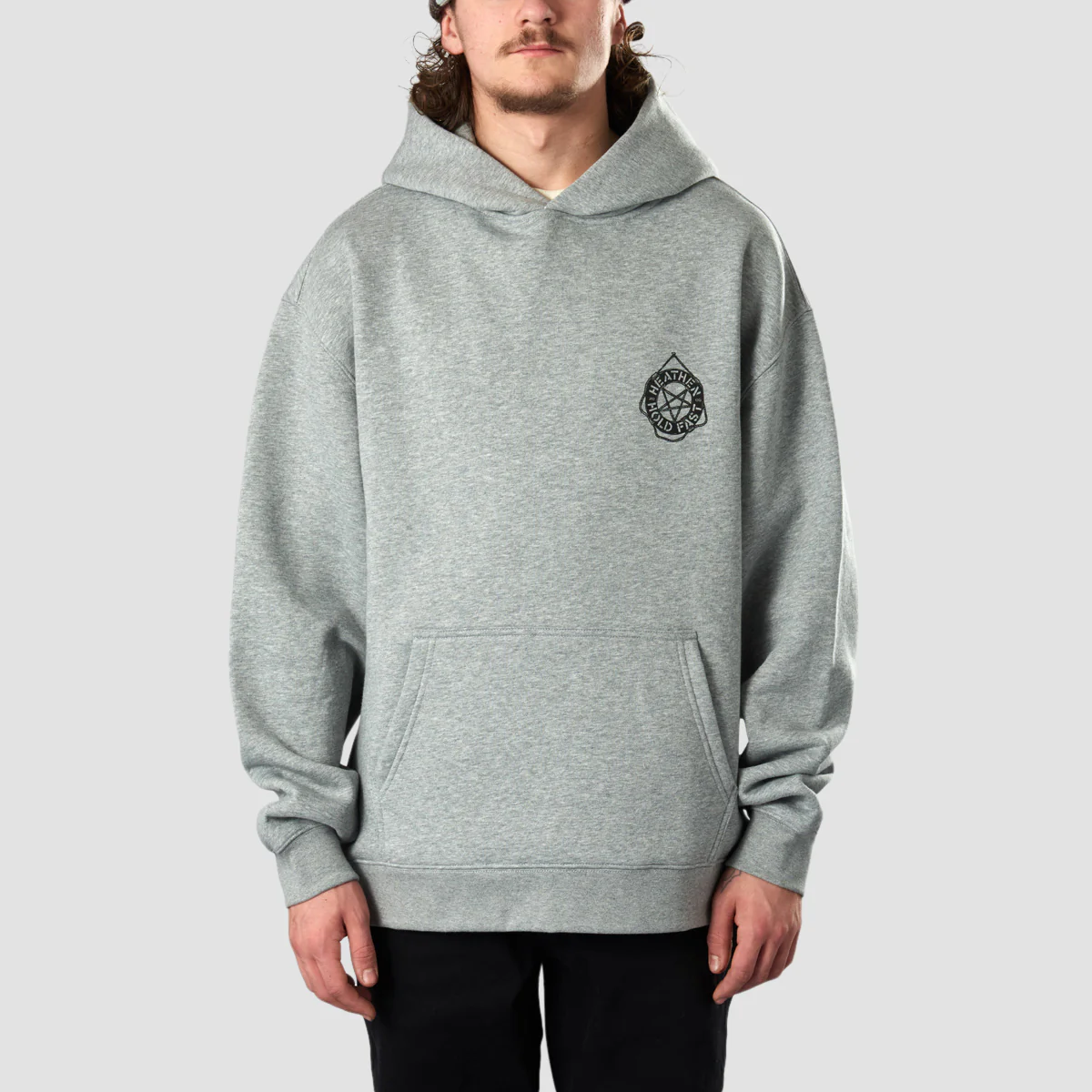 Heathen Stormy Seas Relax fit Pullover Hoodie Athletic Heather - Image 2