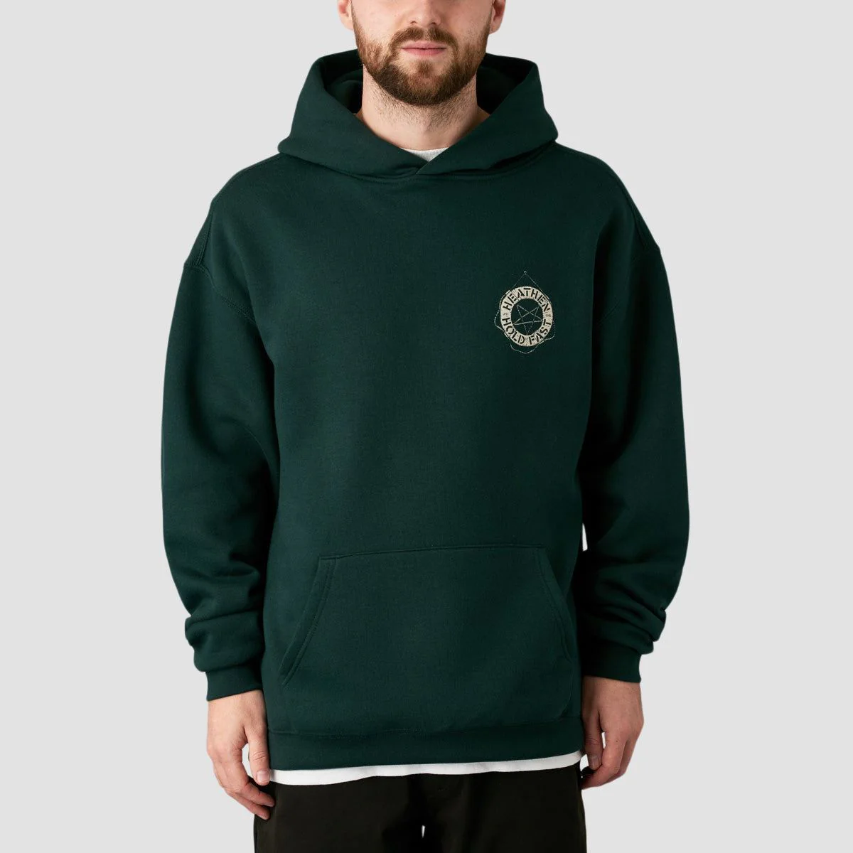 Heathen Stormy Seas Relaxed Fit Pullover Hoodie Pine - Image 2