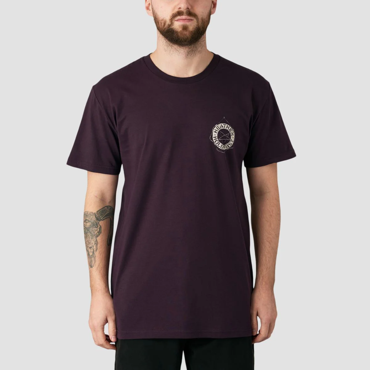Heathen Stormy Seas T-Shirt Plum - Image 2