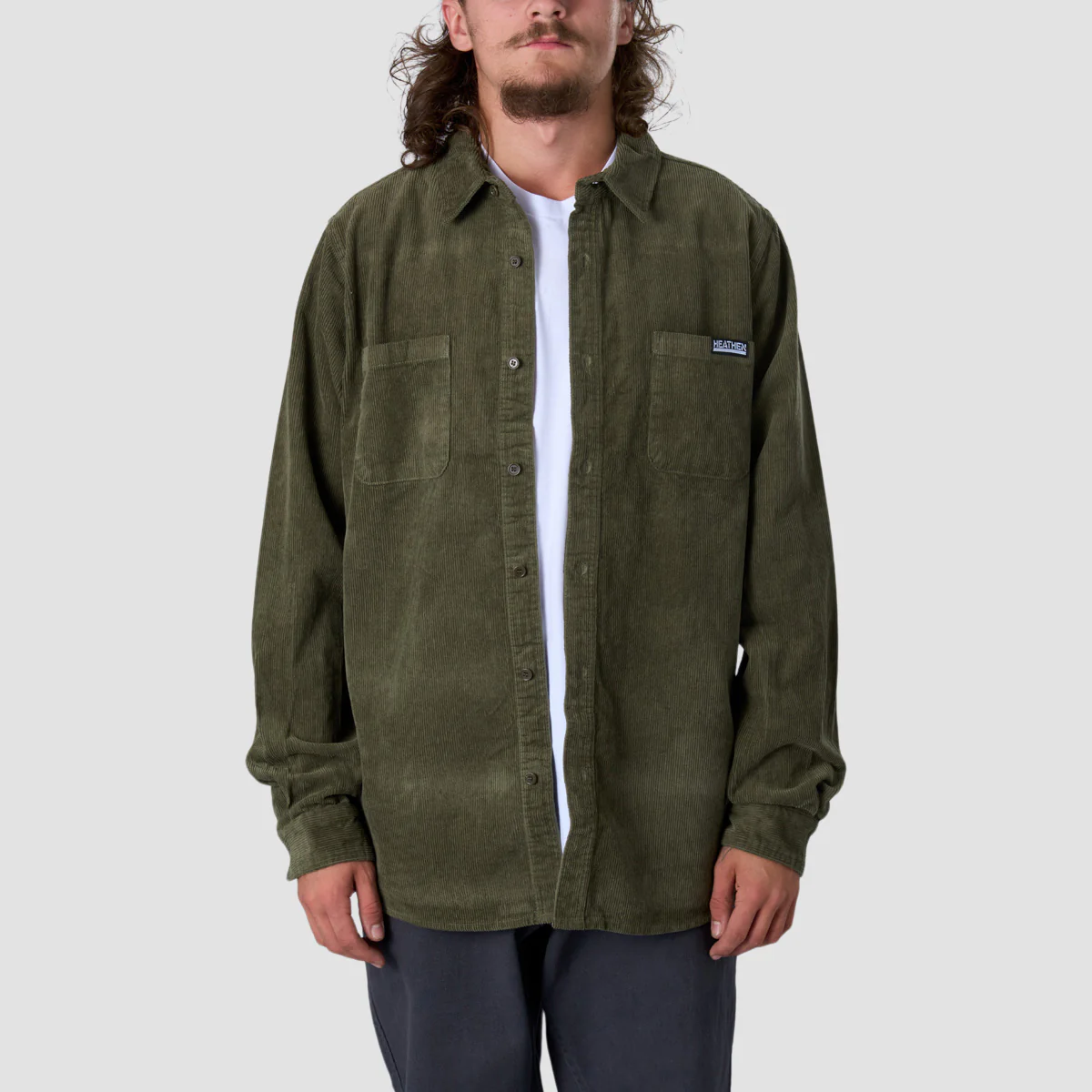 Heathen VG+ Dissolution Cord Longsleeve Shirt Moss