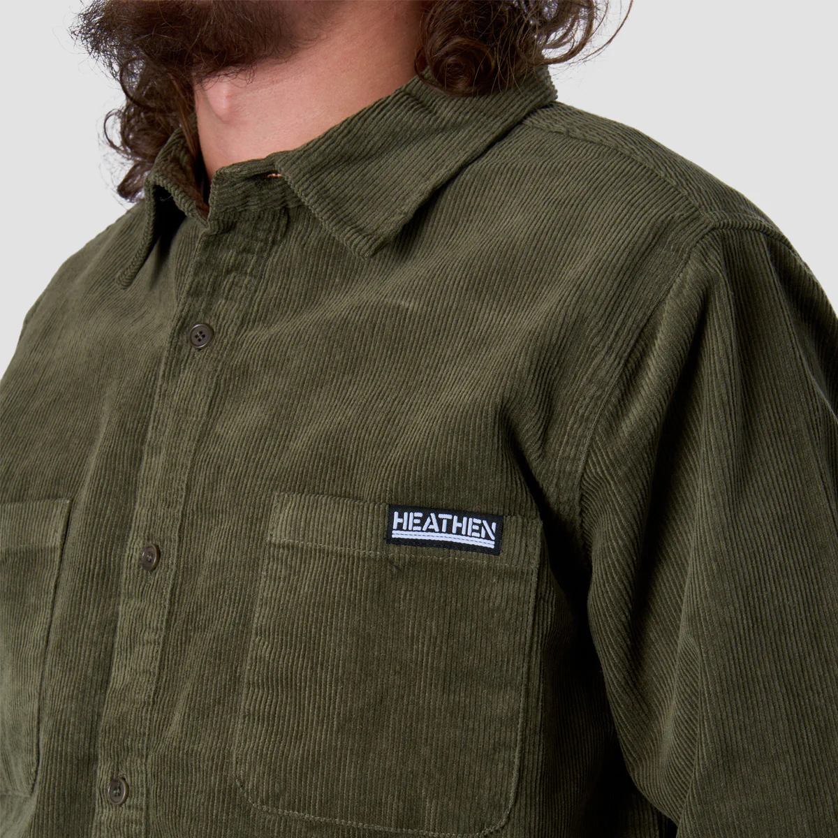 Heathen VG+ Dissolution Cord Longsleeve Shirt Moss - Image 3