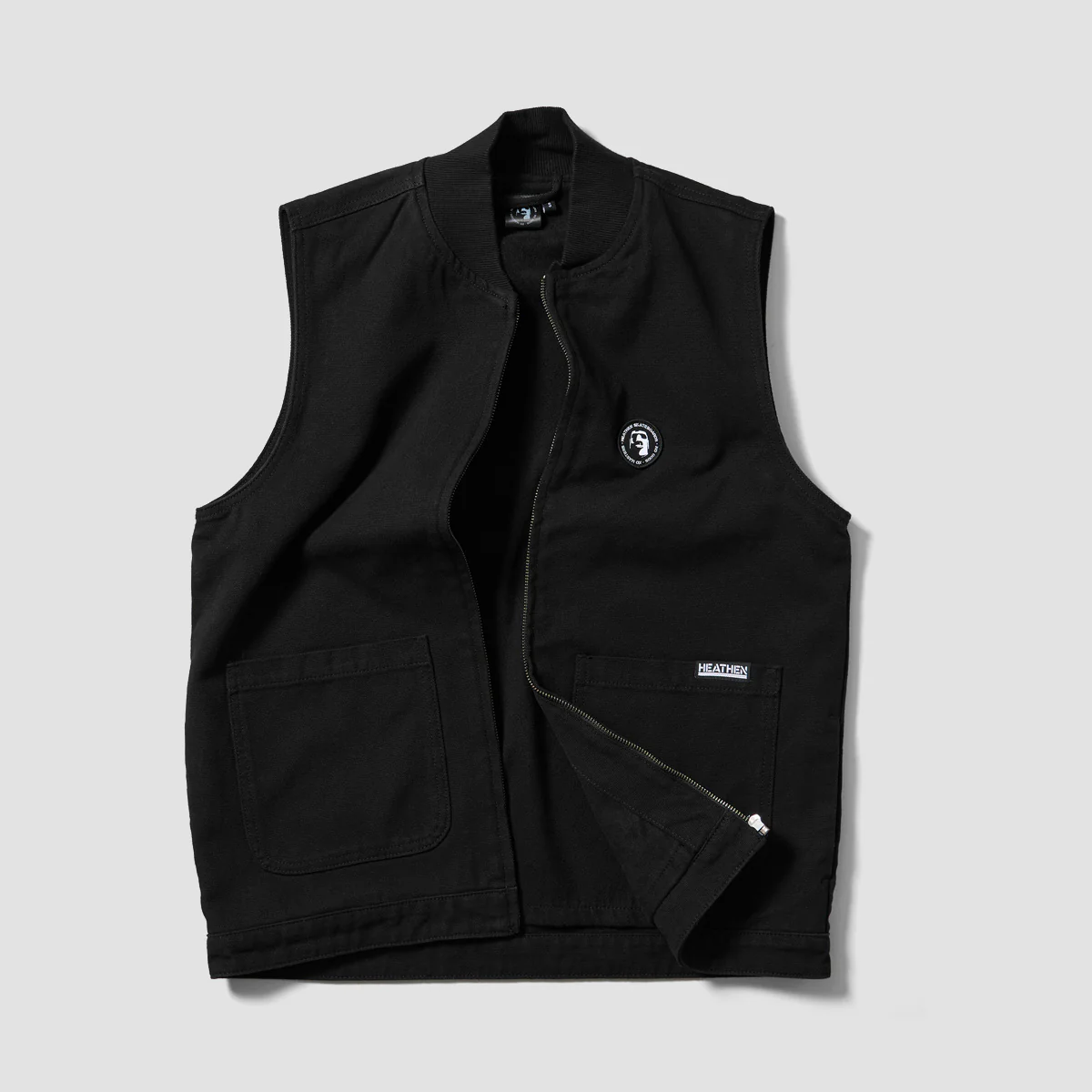 Heathen VG+ Seal Heavy Canvas Vest Jacket Void - Image 5