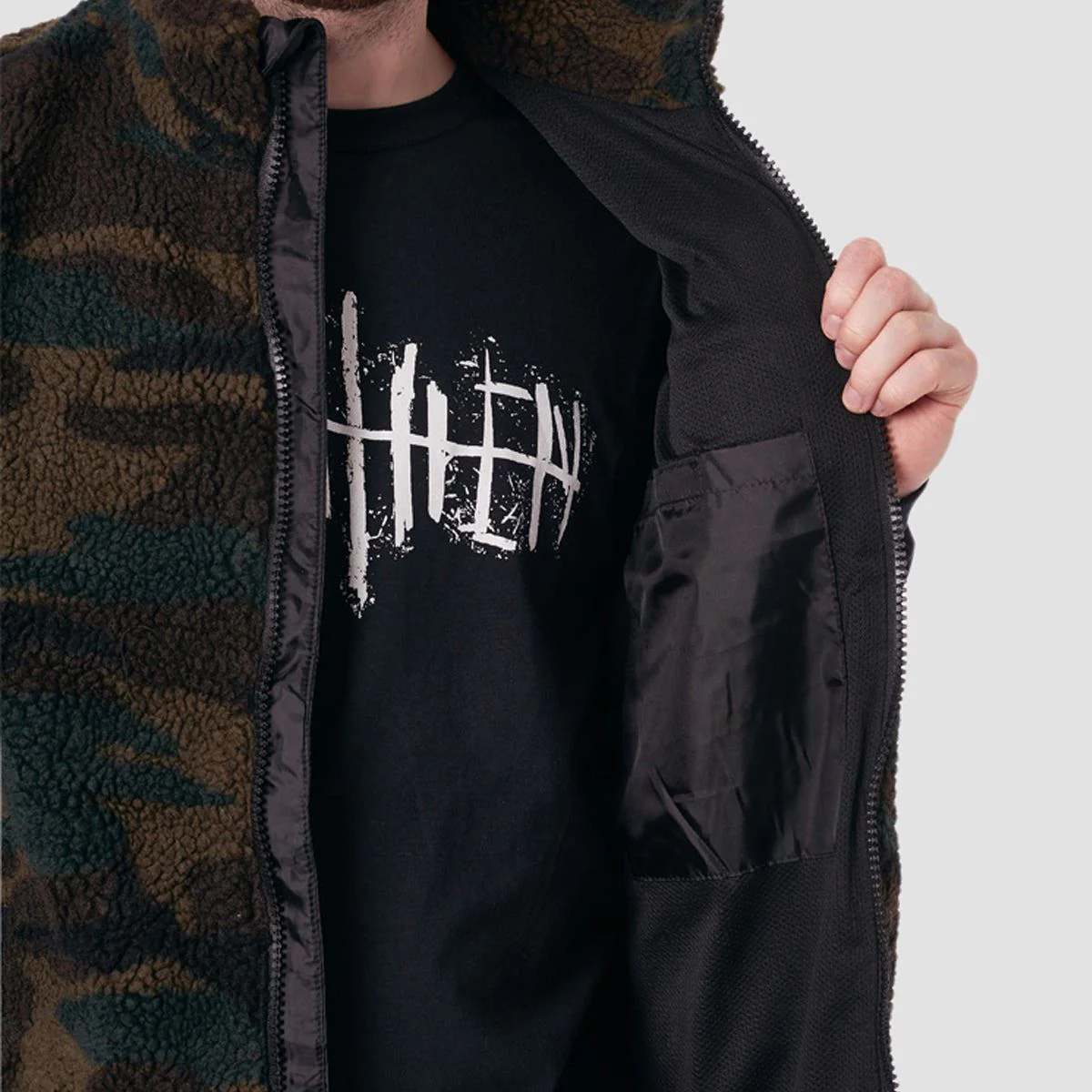 Heathen Wall of Sleep Fleece Vest Camo - Image 4