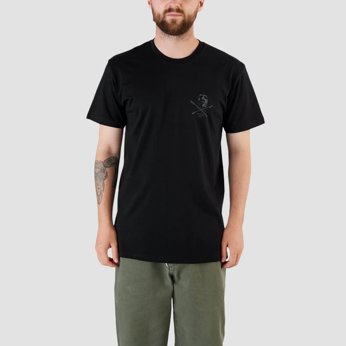 Heathen White Whale T-Shirt Black/Metal - Image 2