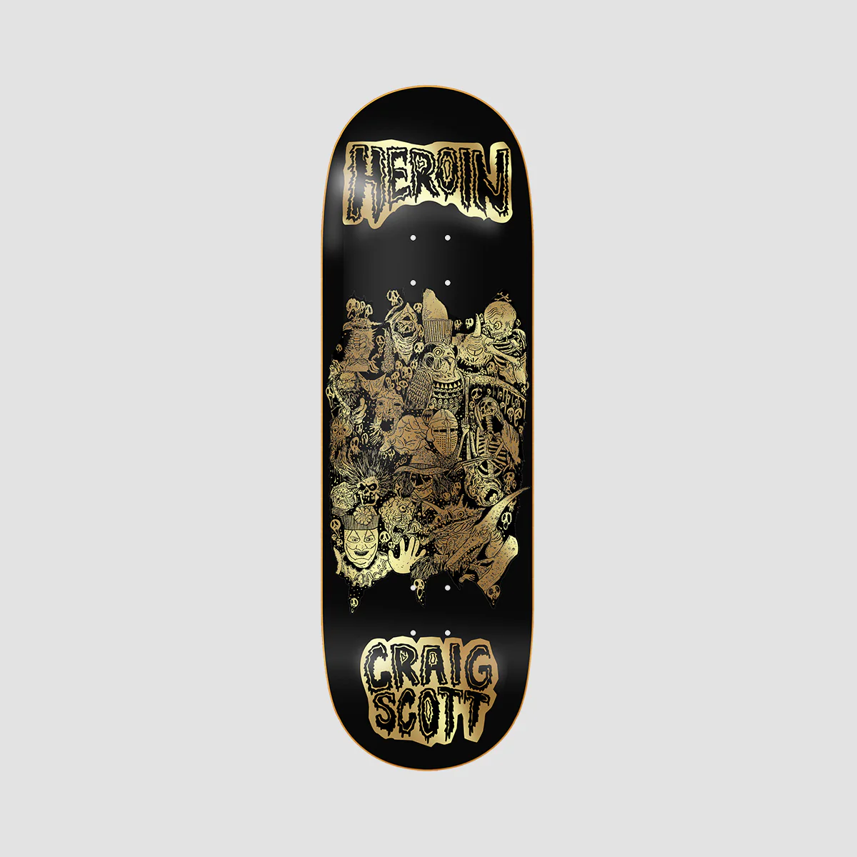 Heroin Allegory Of Fear Craig Questions Skateboard Deck Gold Foil - 10"