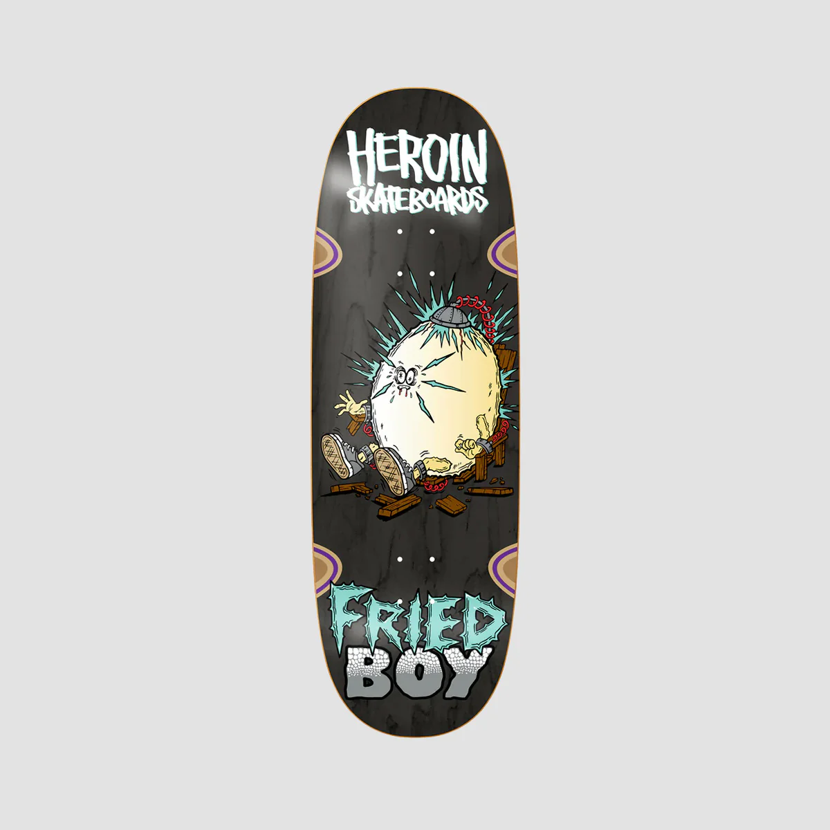 Heroin Fried Boy Wide Boy Skateboard Deck Various Stains - 10.4"