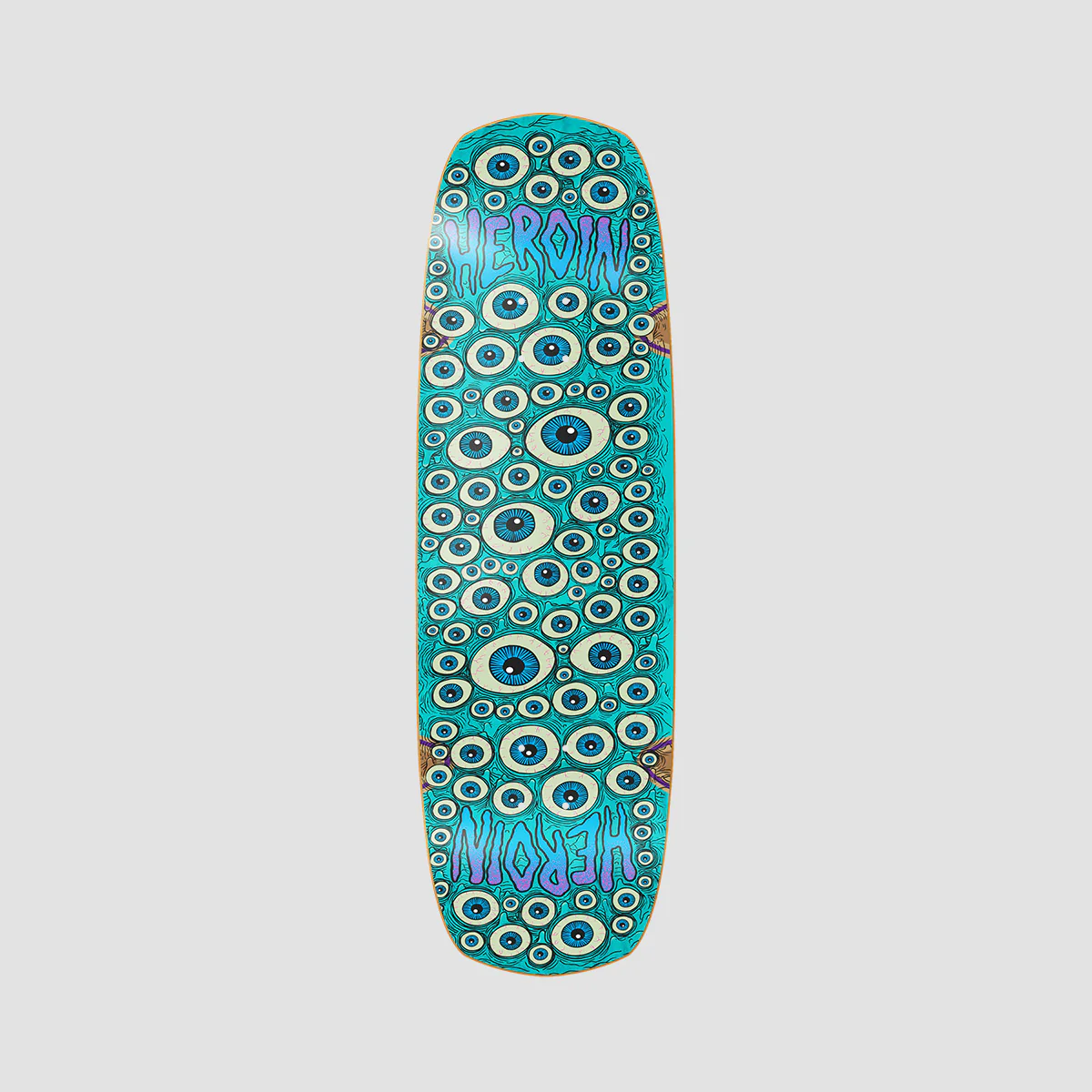 Heroin Seeing Double Shovel Skateboard Deck Various Stains- 9.5"