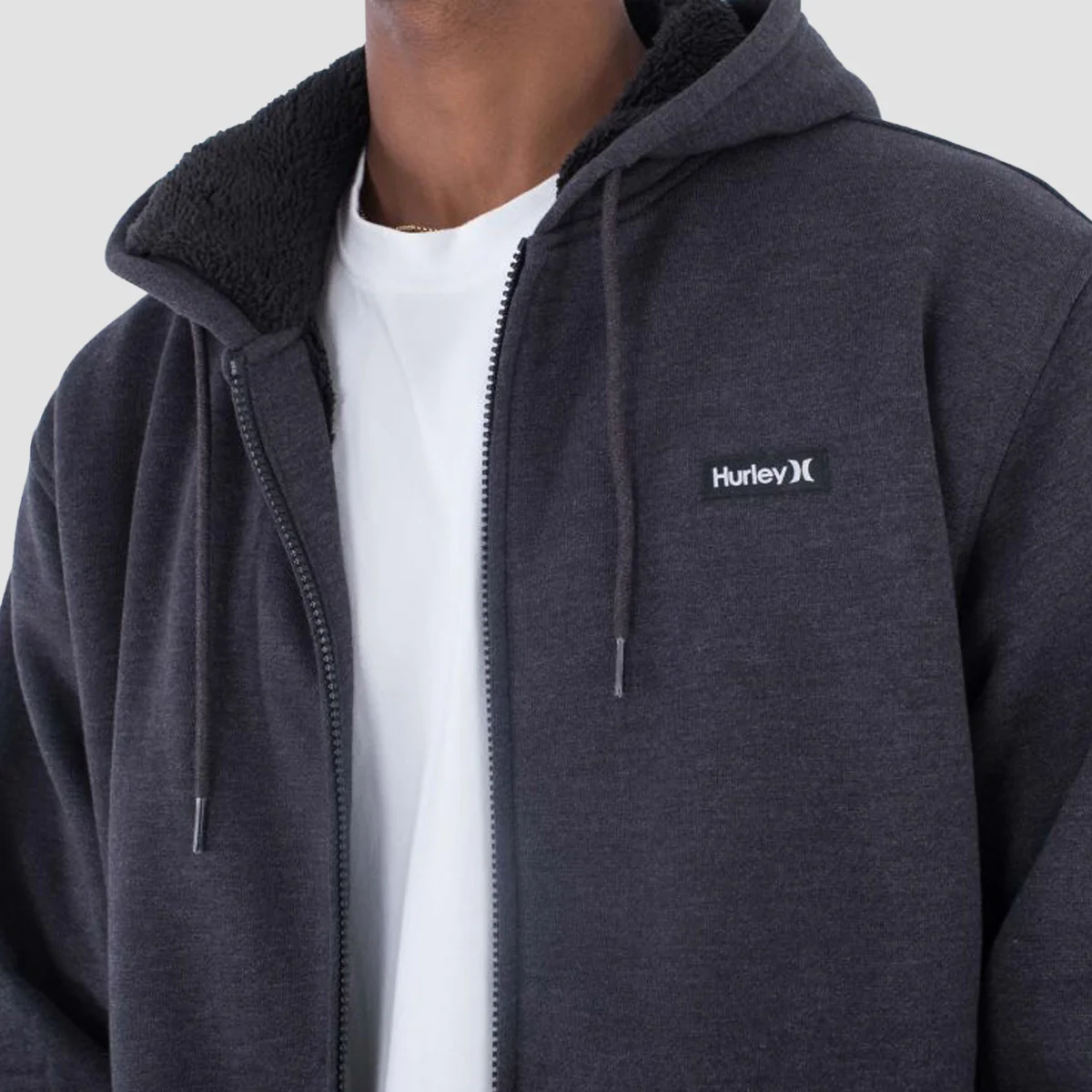 Hurley Alps Zip Hoodie Heather Black - Image 3