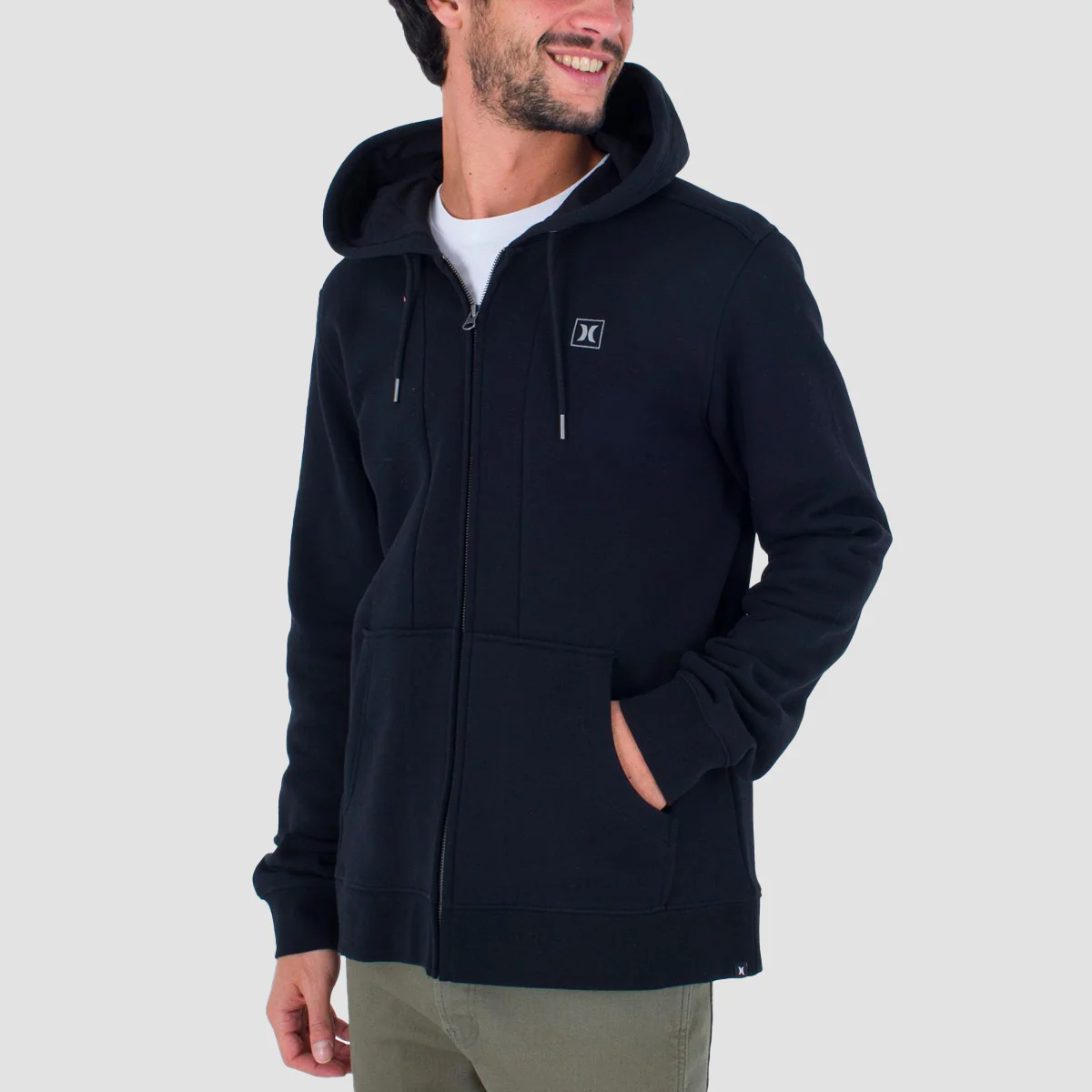 Hurley Box Zip Hoodie Black - Image 2