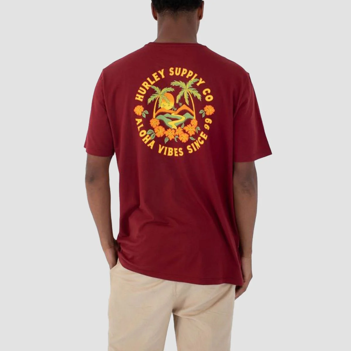 Hurley Hawaiian Island T-Shirt True Red - Image 2