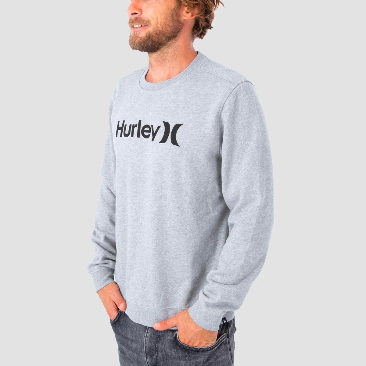 Hurley OAO Solid Crew Sweat Dark Heather Grey - Image 2