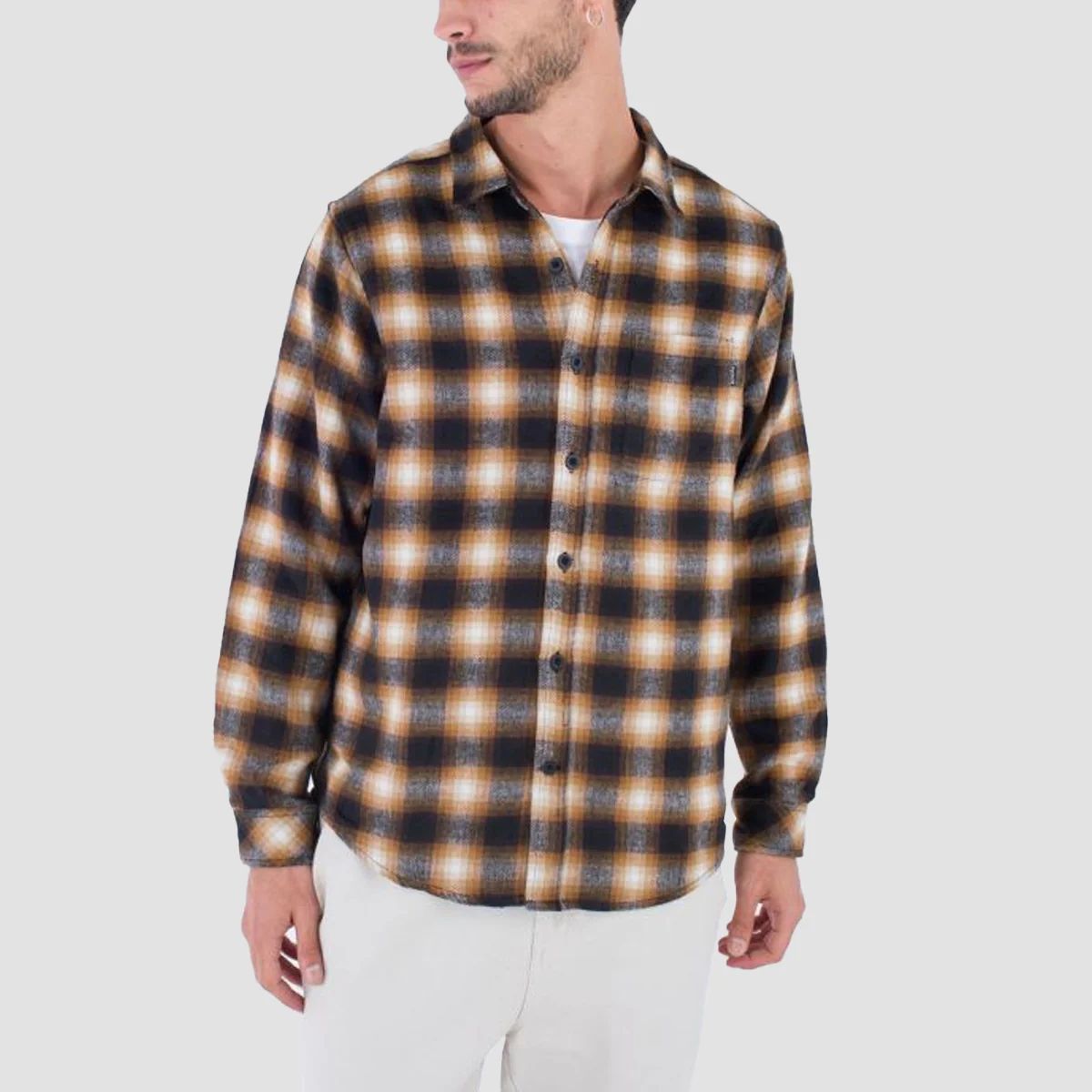 Hurley Portland Heavyweight Flannel Longsleeve Shirts Brown - Image 2