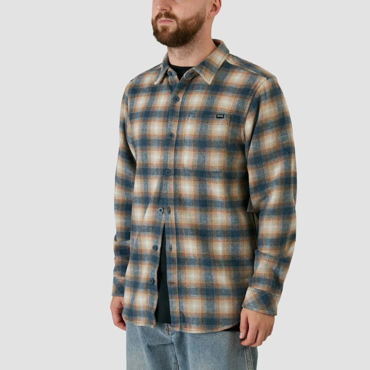 Hurley Portland Heavyweight Flannel Longsleeve Shirts Iron Ore - Image 2