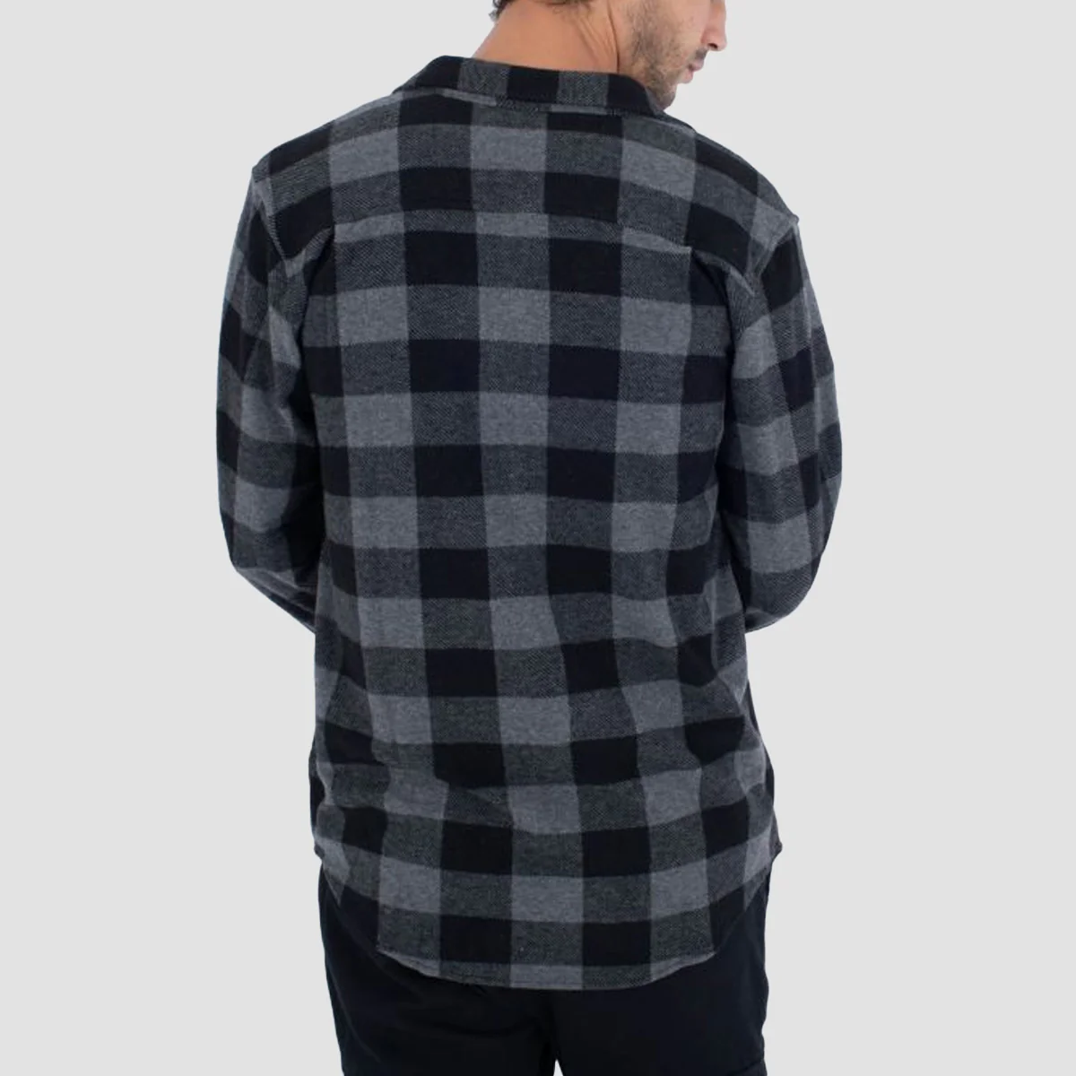 Hurley Portland Knit Flannel Longsleeve Shirt Black - Image 2