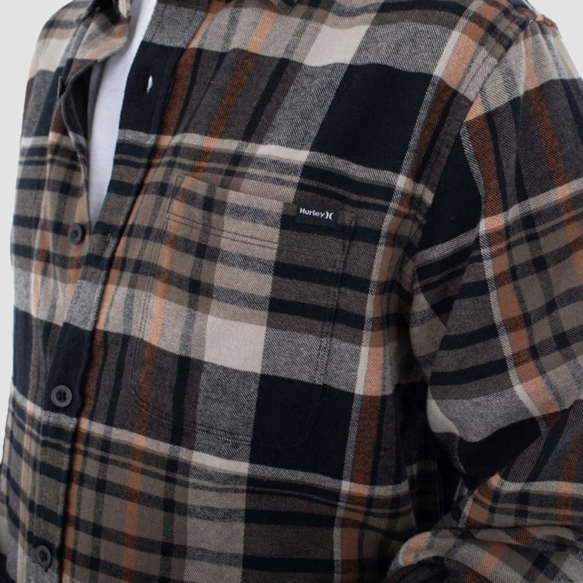 Hurley Portland Organic Flannel Longsleeve Shirt Cargo - Image 3