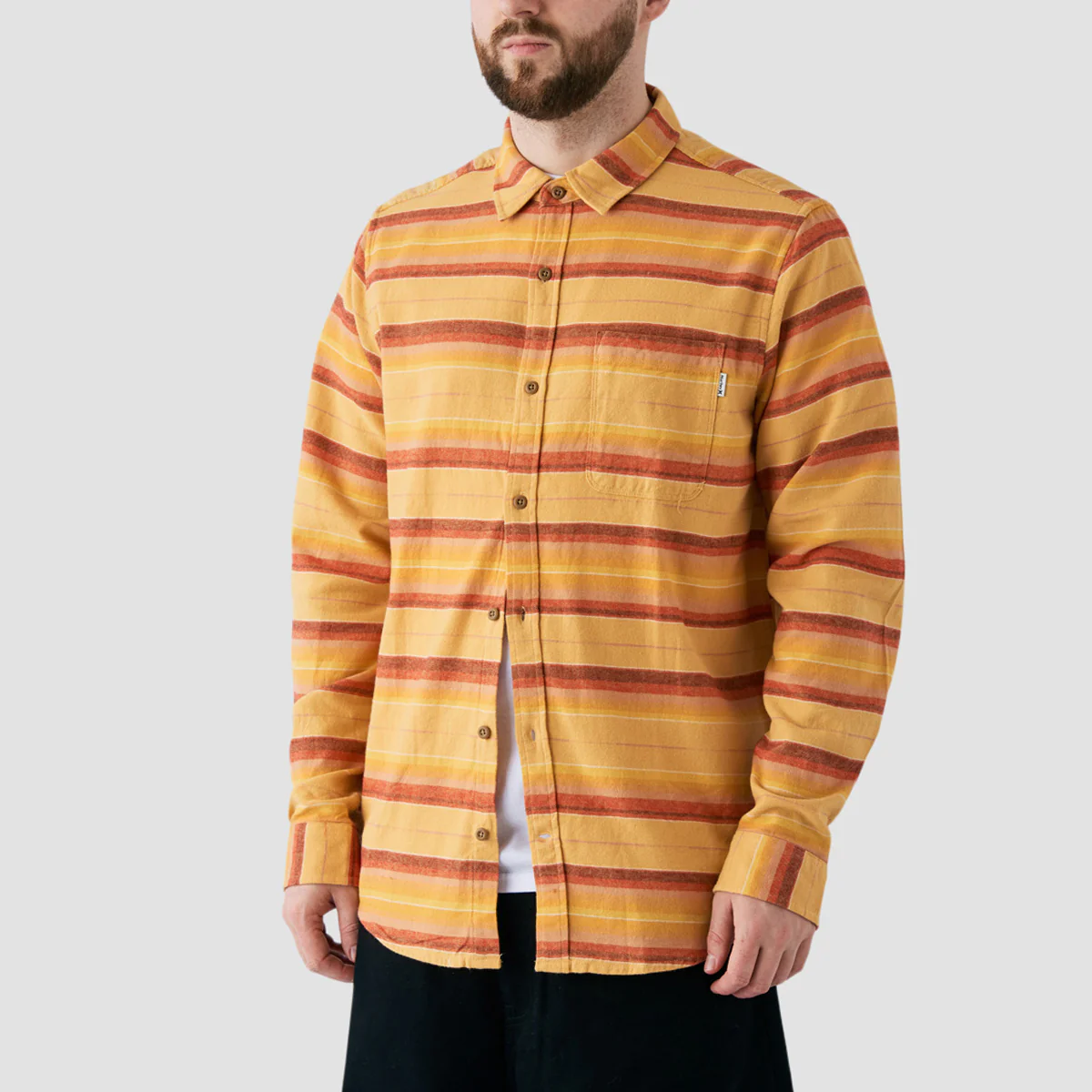 Hurley Portland Organic Flannel Longsleeve Shirt Pebble - Image 2