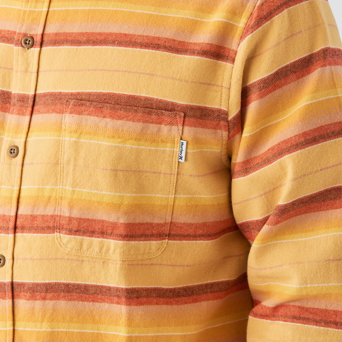 Hurley Portland Organic Flannel Longsleeve Shirt Pebble - Image 3