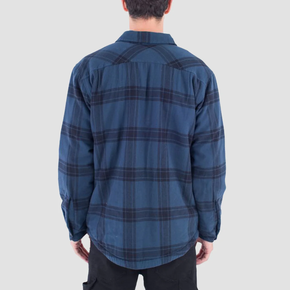 Hurley Portland Sherpa Lined Flannel Longsleeve Shirt Armored Navy 2 - Image 3