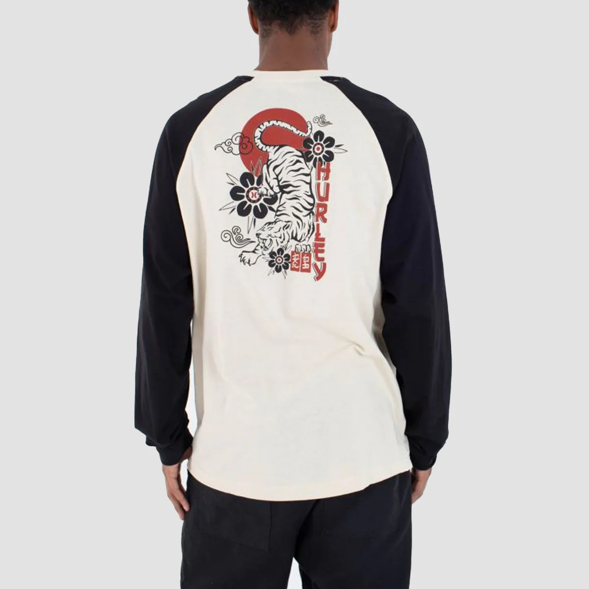 Hurley Tattoo Raglan Longsleeve T-Shirt Bone - Image 2