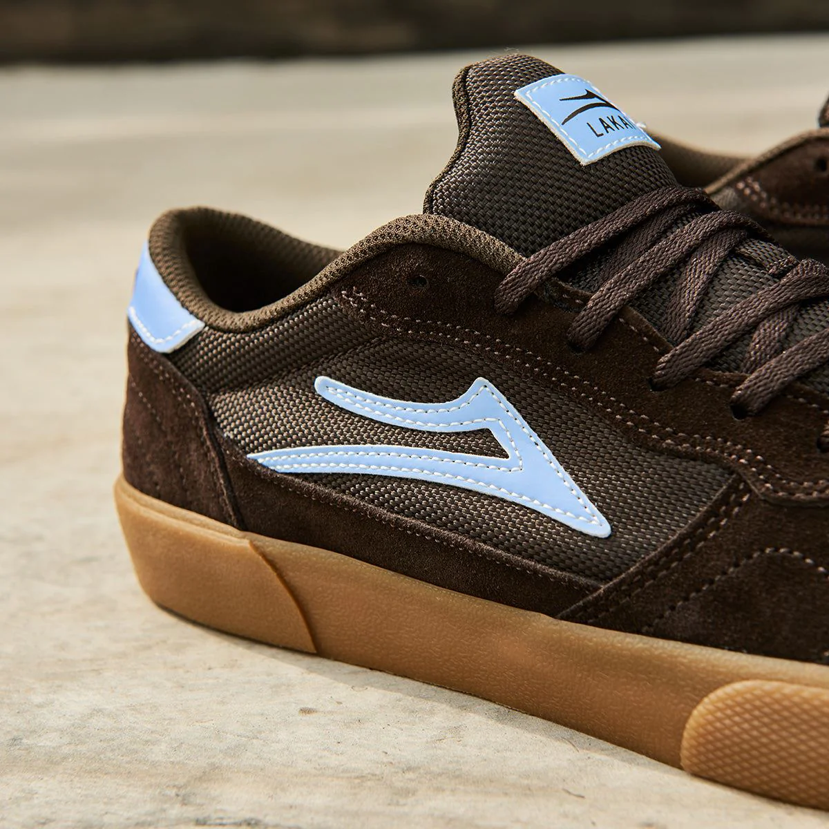 Lakai Cambridge Shoes - Chocolate/Light Blue UV Suede - Image 7